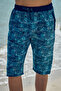 Remsa men's pool & beach long capri shorts swim trunks rk007 blue china - 4