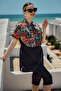 Front Covered Parachute Short Sleeve Semi-Closed Swimsuit Nurel R2607 - 3