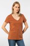 Milano Short Sleeve Deep V-Neck Women's T-Shirt Cinnamon - 3