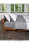 طقم غطاء لحاف فردي مخطط بنمط أنثراسايت للاستخدام ثنائي الاتجاه، ملاءة سرير عادية أنثراسايت - 3