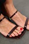 Burgundy Banded Heeled Slippers 25247 - 2