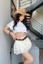 Women's Cream Lace Detail Mikanos Skirt 0999-179096 - 4