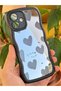 iPhone 16 Case Mirrored Heart Pattern Soft Edge Silicone Cover with Camera Protection - 4