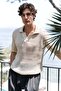 Robert Men's Polo Neck Natural Knitwear T-Shirt - 4