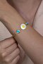 Gold Model Gold Color Evil Eye Beaded Daisy Bracelet Bbb10 - 6