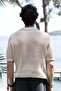 Robert Men's Polo Neck Natural Knitwear T-Shirt - 5