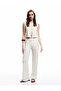 Wrapped Fabric Textured High Waist Straight Wide Leg Trousers