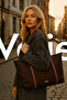 Velie Parachute Fabric Striped Shopper Bag Bitter Brown-Tan - 7