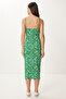 Floral Patterned Slit Summer Knitted Dress Live Green Lci0003 - 7