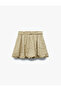 Lined Modal Fabric Mini Balloon Skirt with Belt Detail - 4