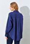 Modal Fabric, Straight Cut, and Long Sleeve Shirt. Comfortable Fit - Indigo |   Mkes168262-1 - 5