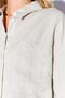 Natural 100% Pure Linen Washable Luxury Single Pocket Oversize Women's Shirt |   Mks169571-01 - 4