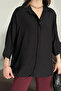 Women's Evelyn Black Oversize Shirt, Linen Ayrobin Front Placket Shirt - 4