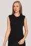 Women's Cotton Lycra Crew Neck Sleeveless T-Shirt 3-Piece White Black Skin - 4
