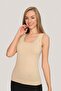 Women's Skin Color Cotton Lycra Thick Strap Undershirt 3 Pack Stretchy and Soft Fabric - 2