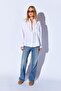 LuxurY White Oversize Women's Shirt - 100% Pure Linen Washed, SinGle Pocket MKS 169571 -01 - 3