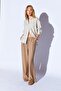 Natural 100% Pure Linen Washable Luxury Single Pocket Oversize Women's Shirt |   Mks169571-01 - 3