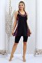 Women's Black Patterned Tights Dress Swimsuit - 2