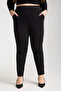 Narrow Leg Fabric Trousers with Pockets and Elastic Waist G119-1 - 4