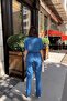 Women's Indigo Jacket Collar Elastic Waist Jumpsuit - 700-2622 - 4