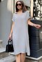 Women's Gray Midi Length Polo Neck Aerobin Dress - 700-2883