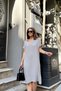 Women's Gray Midi Length Polo Neck Aerobin Dress - 700-2883 - 2