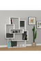 Barce Modern Bookcase Display Unit White Grey