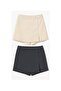 2-Piece Slit Mini Shorts Skirt