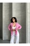 Women's Pink Muslin Fabric Oversize Shirt - 5