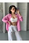 Women's Pink Muslin Fabric Oversize Shirt - 4