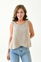Women's Muslin Pocket Vest Blouse 100% Cotton Back Button - Mg001