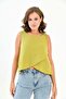 Women's Muslin Pocket Vest Blouse 100% Cotton Back Button - Mg001