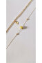 Leaf Steel, Yellow Ceramic Bead Detailed Double Steel Anklet Set - 4