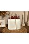 Women's Hand & Shoulder Bag with Pearls and Gold Chain - 4
