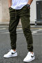 Men's Khaki Jogger Cotton Cargo Pants Adjustable Waist Elasticated Cuffs Comfort