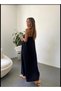 Black Ayrobin Long Dress with Adjustable Straps - 7033 - 7