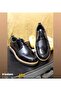 45 - 46 - 47 - 48 - 49 - 50 Ab1386 Black Patent Leather Double Layer Thermo Base Large Size Calf Leather Raha - 2