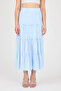 Maxi Length Skirt with Elastic Waist and Fold Detail - 2