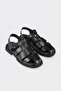 Black Leather Women's Casual Shoes - 2
