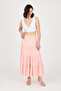 Maxi Length Skirt with Elastic Waist and Fold Detail - 6