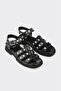 Black Leather Women's Casual Shoes - 2