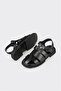 Black Leather Women's Casual Shoes - 3