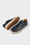 Navy Blue Leather Men's Sports Shoes - 3