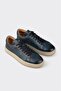 Navy Blue Leather Men's Sports Shoes - 2
