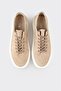 Beige Leather Men's Casual Shoes - 4