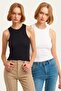 Pack of 2 Ribbed Halter Collar Knitted Tank Top