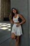White High Waist Pocketed Gathering Shorts Skirt - 2