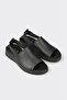 Black Leather Women's Sports Sandals - 2
