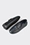Navy Blue Leather Women's Casual Shoes - 3