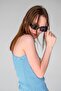 Women's Blue Striped Ribbed Halter Neck Sleeveless Undershirt - 4